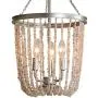 Beaded 3-Light Pendant Chandeliers 22'' Light Fixture with Stones Beads Shade in Rustic Silver Metal Finish Kitchen Island Orb Chandelier Foyer Lighting Indoor Home Decor Dining Room Light Fixtures