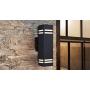 Cerdeco 67351TZ Brandon Outdoor Wall Lamp, Sand Textured Black with 3-Sided Frosted Glasses [UL Listed]
