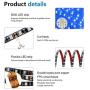 ALITOVE 16.4ft 5050 Blue LED Flexible Strip Ribbon Light Black PCB DC 12V 5M 300 LEDs Waterproof IP65 for Home Garden Commercial Area Lighting, Without Power Supply