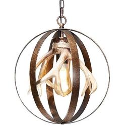 Farmhouse Chandelier Light Fixture Rustic Antler Chandelier Pendant Lighting for Kitchen Island Dining Room Foyer Entryway