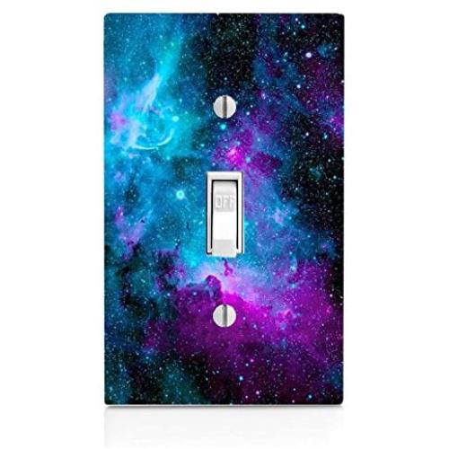 Trendy Accessories Decorative Nebula Galaxy Space Design Pattern Print Image Light Switch Wall Plate Cover (NOT A Decal) Actual Printed Outlet Cover