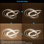Larootsi Modern LED Pendant Light Irregular Ring Chandeliers 40W Dimmable 4000k with Adjustable Chain for Living Room Dining Room Bedroom Indoor Ceiling Light