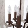 Wood Chandeliers for Dining Rooms, 5-Light Farmhouse Chandelier, Lantern Pendant Lighting for Kitchen Island, Foyer, Living Room, White, 16.5”W x19”H