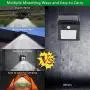 Solar Lights Outdoor Motion Sensor, 3 Mounting Ways 3 Mode Clip Lights Wireless IP65 Waterproof Security Light for Deck, Fence, Wall, Garage, Patio, Front Door (2Pack)