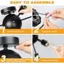 Semi Flush Mount Ceiling Light with 8 Light, Modern Black Sputnik Chandelier with E26 Base, Industrial Vintage Ceiling Lamp Fixture for Bedroom Kitchen Entryway Hallway