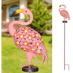 Joiedomi Outdoor Solar Stake Lights Garden Yard 40’’ LED Metal Flamingo Decorative Lights Waterproof for Walkway Pathway Lawn Patio Courtyard