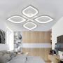 Modern Ceiling Light Acrylic Chandelier LED Ceiling Lamp Flower Shape for Living Room Dining Room Bedroom 85-265V (48W - White)