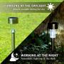 GIGALUMI Solar Pathway Lights 16 Pack, Solar Landscape Lights Outdoor Waterproof & Auto On/Off, Stainless Steel Solar Powered Garden Lights for Yard, Lawn, Patio, Path, Walkway or Driveway Cold White