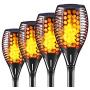 Solar Lights Outdoor, Waterproof Flickering Flames Torches Lights Upgraded Solar Spotlights Landscape Decoration Lighting Dusk to Dawn Auto On/Off Security Torch Light for Patio Deck Driveway (4Pack)
