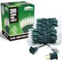 100 Counts Clear Green Wire Christmas Light Set of 2, Warm White Lights for Indoor or Outdoor Christmas Decorations