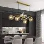Kankanray Nordic Creative Chandelier Modern Resin Bird Glass Ceiling Lamp 4 Light Flush Mount Lighting Fixture for Bar Dining Room Living Room Bedroom (Gold)