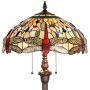 Capulina Hand-Crafted Tiffany Dragonfly Floor Pole Lamp, Tiffany Floor Lamps for Reading, Floor Lamps Tiffany Style Shade W18'', Stained Glass Floor Pole Lamps, Tiffany Standing Lamps (Tall: 70 inches)
