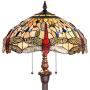 Capulina Hand-Crafted Tiffany Dragonfly Floor Pole Lamp, Tiffany Floor Lamps for Reading, Floor Lamps Tiffany Style Shade W18'', Stained Glass Floor Pole Lamps, Tiffany Standing Lamps (Tall: 70 inches)