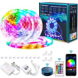 Nefeeko Led Strip Lights, 32.8ft Smart Led Lights Strip Work with Alexa, Google Assistant APP WiFi Voice IR Remote Control, Led Rope Lights Kit RGB Color Changing 300 LED for Bedroom Home Decoration