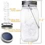 Solar Mason Jar Lights 30 Led,6 Pack Large-Size Solar Hanging Glass Jar Starry Fairy Lights,Solar Lanterns for Outdoor Patio Party Garden Decor Lights (Jars and Handles Included)