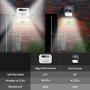 CAMMILE Solar Lights Outdoor 90 LED, 3 Optional Modes Wireless Motion Sensor Outdoor Light, Solar Security Lights IP65 Waterproof for Front Door, Yard, Garden Patio, Deck (4Pack)