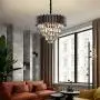 A AXILIXI 12 Lights 5-Tiers K9 Crystal Chandelier, H18 X W24 Modern Round Living Room Chandeliers, Dining Rooms Island Lights, Adjustable Ceiling Lighting Fixture Pendant Lamp