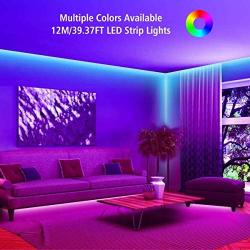 Elfeland LED Strip Lights 39.3ft, RGB Light Strip Kits Color Changing 5050 LED Strips Flexible Rope Lights with 44 Keys Remote & 12V 5A Power Supply for Home Kitchen Indoor Decoration