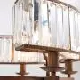 NOXARTE Round Crystal Chandelier Vintage Hanging Pendant Ceiling Light LED Dimmable Fixture for Dining Room Bedroom Brown