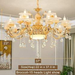 Panghuhu88 Crystal Classic Chandelier Modern Contemporary Chandelier European Ceiling Pendant Lights for Dining Room Living Room Hotel, E12 Bulbs Required (15 Bulb)