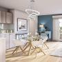 Jaycomey Modern Chandelier LED Pendant Light,72W Contemporary 3 Triangle Ring Chandelier Light Fixture,Chandeliers for Dining Rooms Bedroom Living Room Kitchen Island,Cool White/6000K,Adjustable Sling