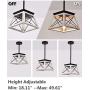 Rustic Flush Mounted Ceiling Light Fixture Modern Farmhouse Pendant Chandeliers Metal Wood Island Lamp E26 Bulbs, 1 Socket,Pendent