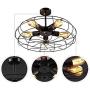 Industrial Vintage Semi Flush Mounted Ceiling Light - LITFAD 21'' Chandelier Metal Hanging Fixture Barn Pendant Light LED Ceiling Lamp with 5 Lights in Black Finish for Living Room Restaurant Bedroom