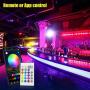 Led Strip Lights, 16.4 ft Bluetooth APP Controller RGB Led Light Strip, 5050 LEDs Music Sync Color Led Strip Lights Kit with Remote and 12V Power Supply for Bedroom, Room, Home Decoration