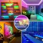 LED Strip Lights 36ft RGB Color Changing SMD 5050 396LEDs Flexible LED Tape Light Kit 36leds/m with 44 Key IR Remote Controller and 24V Power