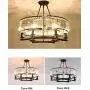 KALRI Modern Round Island Crystal Chandelier 6 Lights Flush Mount Pendant Ceiling Light Fixture for Dining Room Kitchen Living Room W25.2'' x H19.7''