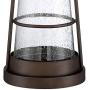Industrial Table Lamp with Nightlight Bronze Cage Glass Lantern Brown Burlap Shade for Living Room Family - Franklin Iron Works