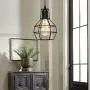 Creatgeek Plug-in Pendant Light with 16Cord and On/Off Dimmer Switch, Industrial Rustic Hanging Ceiling Lamps, Perfect Lighting Fixture for Kitchen Island Dining Room Living Room, Black Finish
