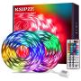 Ksipze RGB Led Strip Lights 50ft Color Changing with 44 Key Remote Kit for Room Bedroom Kitchen Home Indoor