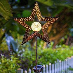 TAKE ME Star Solar Lights Garden Outdoor,Waterproof Metal Decorative Stakes for Walkway,Yard,Lawn,Patio