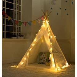 Revanak Fairy Lights for Teepee Tents - Battery Operated 4 LED Strings for Wedding Christmas Party, Waterproof Decorative Lights for Bedroom Camping, Kids Teepee Decoration Tent NOT Included