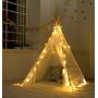 Revanak Fairy Lights for Teepee Tents - Battery Operated 4 LED Strings for Wedding Christmas Party, Waterproof Decorative Lights for Bedroom Camping, Kids Teepee Decoration Tent NOT Included