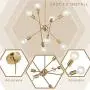 8 Lights Modern Sputnik Chandelier Lighting with Adjustable Arms Mid Century Pendant Light Vintage Industrial Farmhouse Ceiling Light Fixture Brushed Brass by BONLICHT 8 Lights Modern Sputnik Chandelier Lighting with Adjustable Arms Mid Century Pendant Light Vintage Industrial Farmhouse Ceiling Light Fixture Brushed Brass by BONLICHT