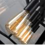 Industrial Vintage 6-Light Pendant Chandelier, Modern Matte Black Finish with Clear Glass Panels Square Linear Pendant Lighting for Kitchen Island Breakfast Bar Dining Room