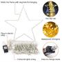 PUHONG Christmas Decoration Star Lights Outdoor,317 LED 16.4Ft Christmas Tree Toppers String Lights[8 Modes& Waterproof] for Halloween Xmas New Year Holiday Birthday(Iron) (Warm White)