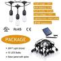 Afirst Solar Patio Lights with 15 LED Bulbs Weatherproof Outdoor String Lights for Backyard Deck Gazebo Party Wedding Lighting 20FT