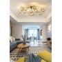 Modo Lighting Glass Ceiling Light Modern 10-Light Globe Chandeliers Mid Century Brass Ceiling Pendant lamp for Bedroom Living Room (10-Head Ceiling Light)