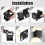 Wall Lights Living Room Led , Modern Aluminum Wall Lamp Square Cube Indoor Outdoor Waterproof Wall Light for Entrance Bar Bedroom Beside , Type of Bulbs : LED , 6W , 85-265V (Black, Warm White)