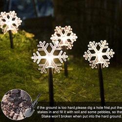 Christmas Stake Lights, Outdoor Garden Lights, Energy Saving Waterproof Lights Christmas Decorations for Patio, Walkway, Yard, Lawn (Snowflake, 5 PCS)
