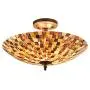 Tiffany Ceiling Lights, Artzone Handcrafted Timeless Art Stunning Light Fixture Ceiling, Ceiling Flush Mount Light for Foyer, Living Room, Dining Room, Bedroom, Bathroom - Natural Shell Style