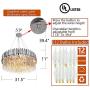 MEEROSEE Modern Crystal Chandelier Lighting Chrome Pendant Lights Fixture with Stainless Steel Shade Island Chandeliers Ceiling Dining Room Living Room Contemporary Kitchen Dimmable 12-Lights