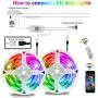 LED Strip Lights, 52FT RGB LED Light Strips, 16 Million Colors Changing with Phone APP Control, LED Lights for Bedroom, Kitchen, Party, DIY Decoration