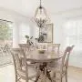 Farmhouse Chandelier, New Modern Orb Kitchen Chandelier, 5-Light Wooden Chandeliers for Dining Rooms, Foyer, Entryway