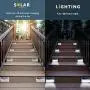 Upgraded 30 LED Solar Step Lights JACKYLED Outdoor Solar Stair Lights Waterproof Solar Powered Deck Lights Stainless Steel Cool White Light Security Lights for Path Fence Patio Wall Dock 2-Pack