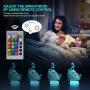 Princess Night Light for Kids, Dimmable LED Bedside Lamp, 16 Color Changing Night Lamp with Remote Control, Princess Toy Birthday Gifts for Baby Children Girls