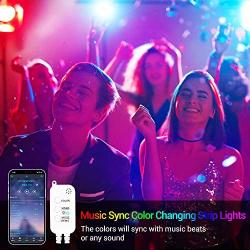 50ft LED Strip Lights, OxyLED Music Sync Color Changing LED Lights for Bedroom, App Control, Remote, Control Box LED Music Lights, 5050 SMD LED Lights for Party, Decor, Celling, Valentines Day